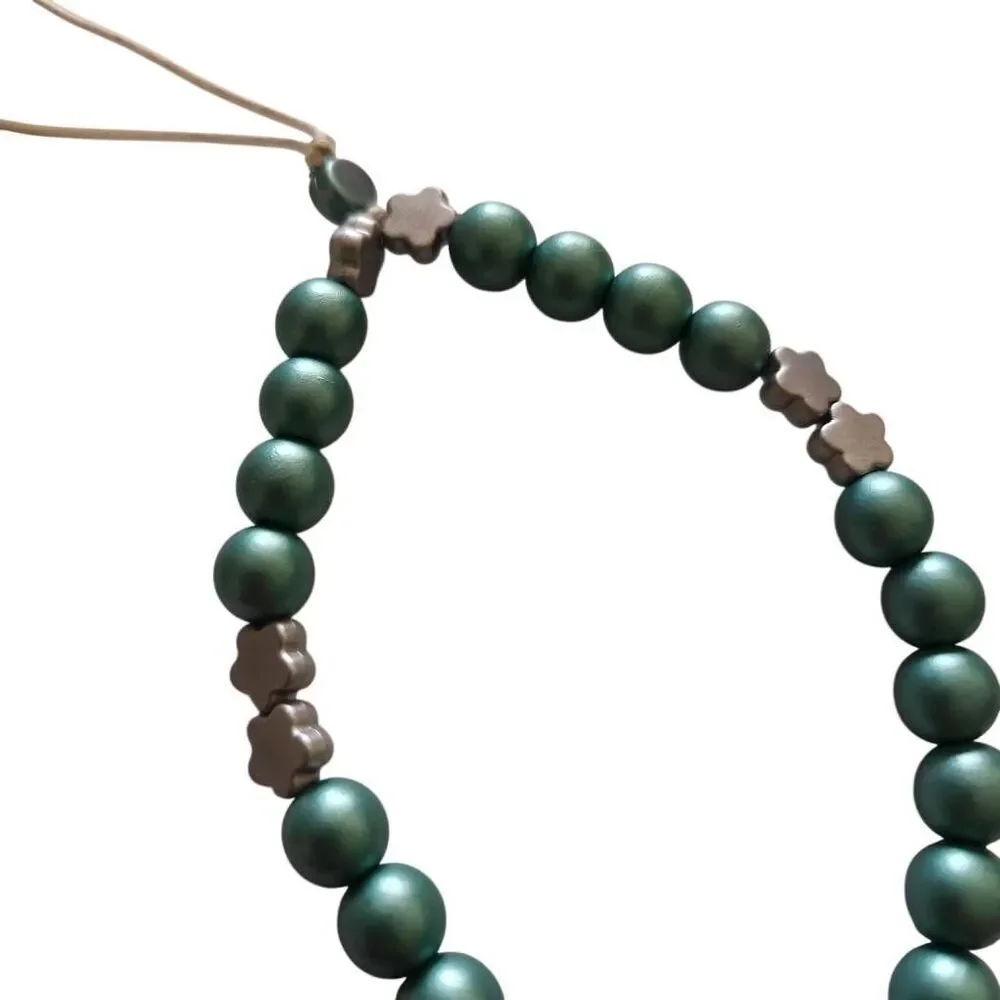 Handmade Metallic Beaded Phone Strap